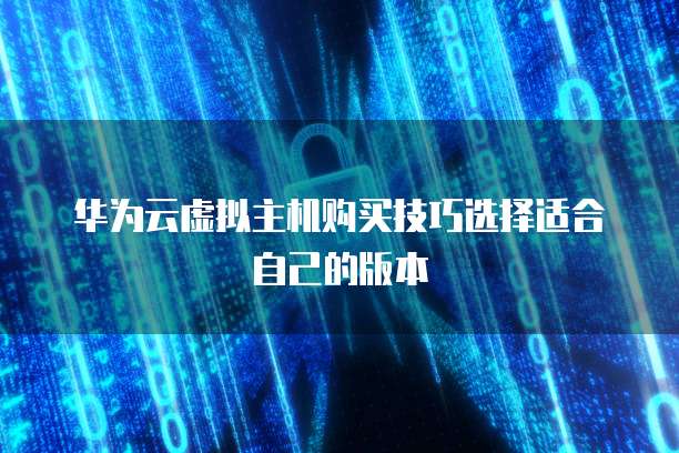 华为云虚拟主机购买技巧选择适合自己的版本