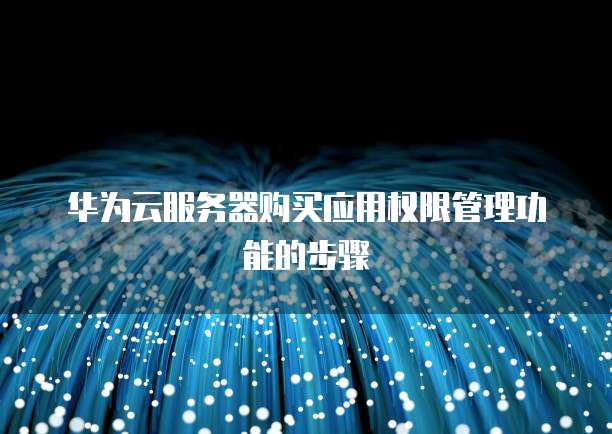 华为云服务器购买应用权限管理功能的步骤