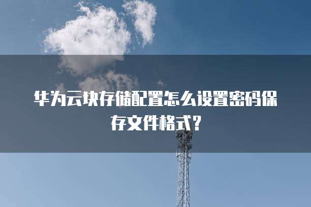 华为云块存储配置怎么设置密码保存文件格式?