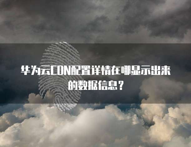 华为云CDN配置详情在哪显示出来的数据信息?