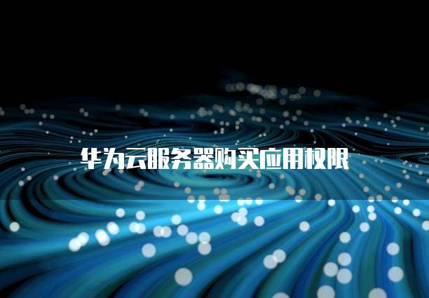 华为云服务器购买应用权限