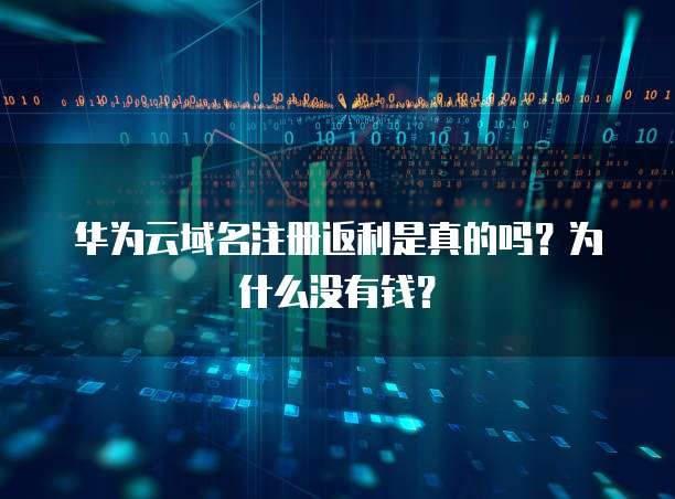 华为云域名注册返利是真的吗?为什么没有钱?