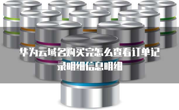华为云域名购买完怎么查看订单记录明细信息明细