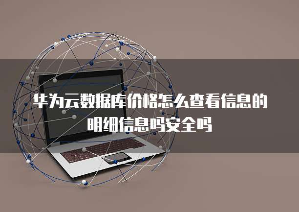 华为云数据库价格怎么查看信息的明细信息吗安全吗