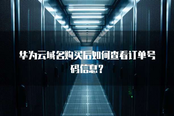 华为云域名购买后如何查看订单号码信息？