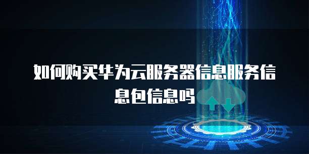 如何购买华为云服务器信息服务信息包信息吗