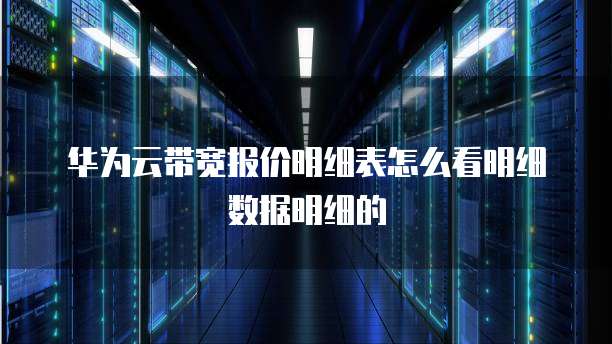 华为云带宽报价明细表怎么看明细数据明细的