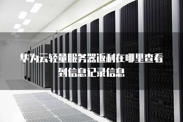 华为云轻量服务器返利在哪里查看到信息记录信息
