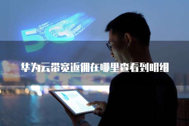 华为云带宽返佣在哪里查看到明细