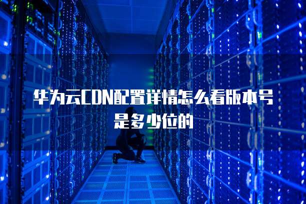 华为云CDN配置详情怎么看版本号是多少位的