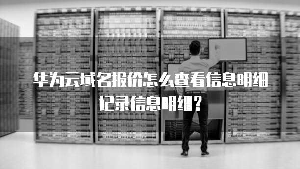 华为云域名报价怎么查看信息明细记录信息明细？