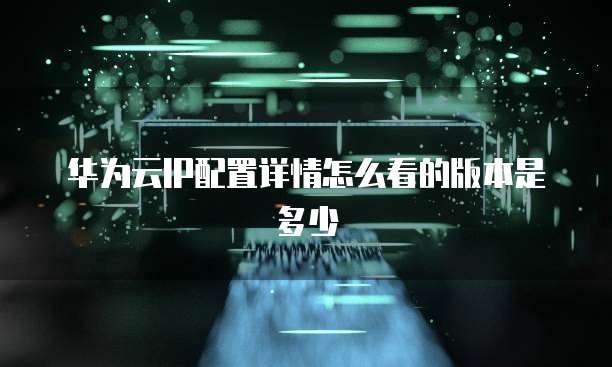 华为云IP配置详情怎么看的版本是多少