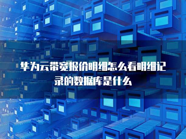 华为云带宽报价明细怎么看明细记录的数据库是什么