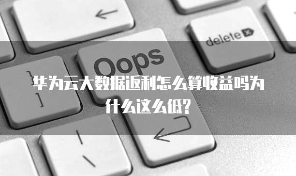 华为云大数据返利怎么算收益吗为什么这么低?