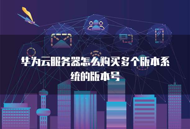 华为云服务器怎么购买多个版本系统的版本号