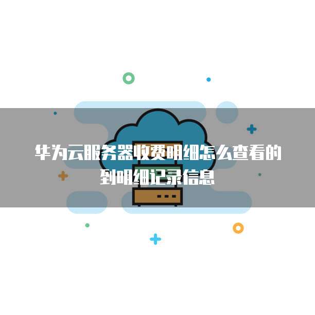 华为云服务器收费明细怎么查看的到明细记录信息