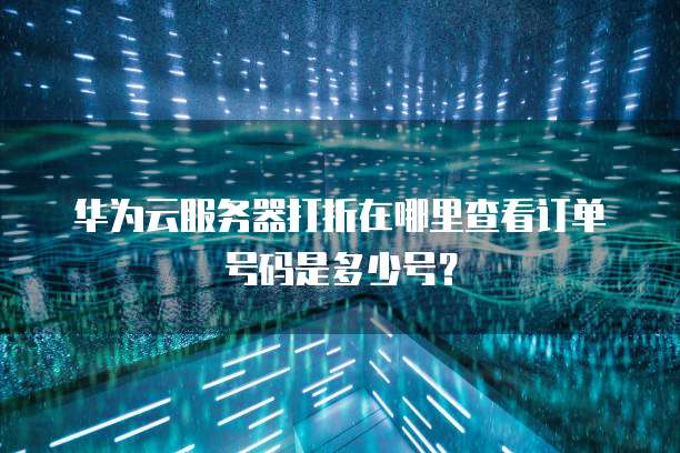 华为云服务器打折在哪里查看订单号码是多少号？