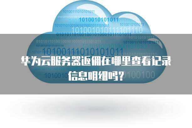 华为云服务器返佣在哪里查看记录信息明细吗?
