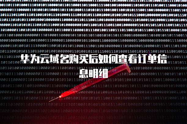 华为云域名购买后如何查看订单信息明细