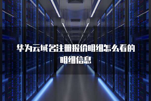华为云域名注册报价明细怎么看的明细信息
