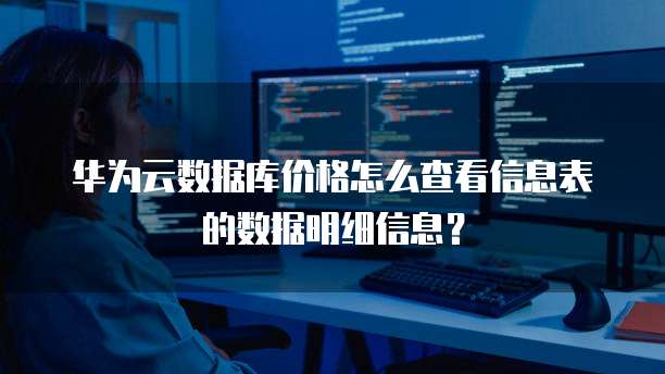 华为云数据库价格怎么查看信息表的数据明细信息?