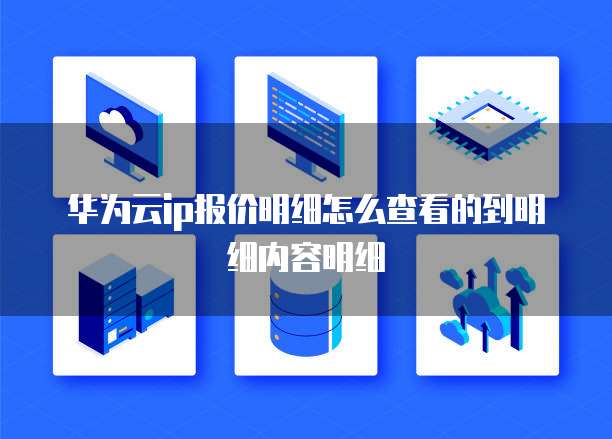 华为云ip报价明细怎么查看的到明细内容明细