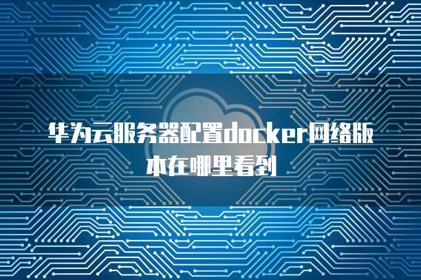 华为云服务器配置docker网络版本在哪里看到