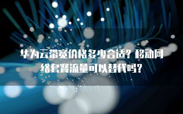 华为云带宽价格多少合适?移动网络套餐流量可以替代吗?