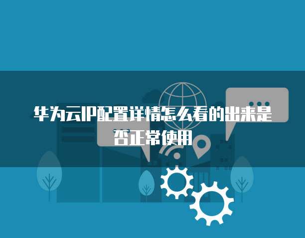 华为云IP配置详情怎么看的出来是否正常使用