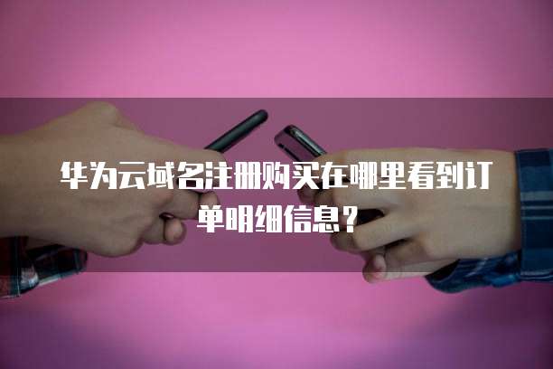华为云域名注册购买在哪里看到订单明细信息?
