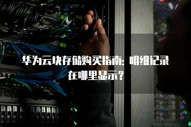 华为云块存储购买指南: 明细记录在哪里显示?