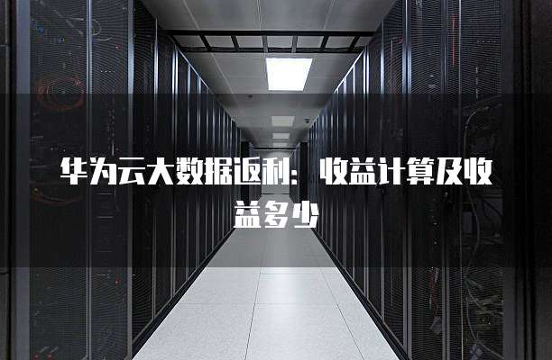 华为云大数据返利:收益计算及收益多少