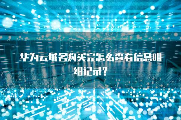华为云域名购买完怎么查看信息明细记录？