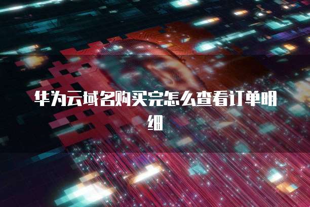 华为云域名购买完怎么查看订单明细