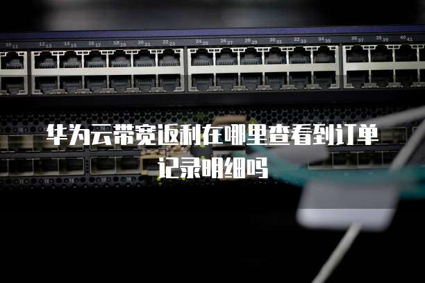 华为云带宽返利在哪里查看到订单记录明细吗