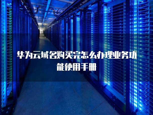 华为云域名购买完怎么办理业务功能使用手册
