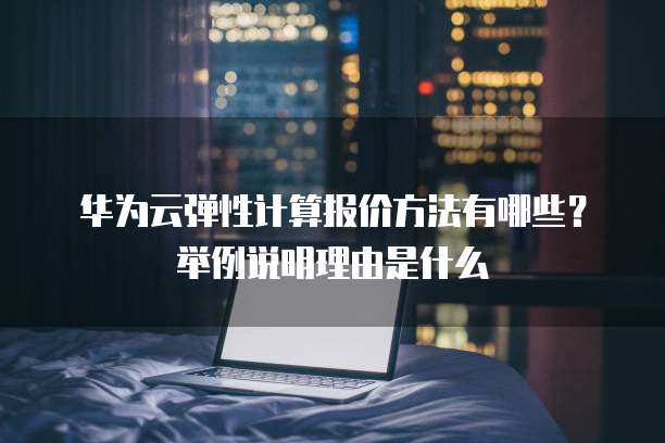 华为云弹性计算报价方法有哪些?举例说明理由是什么