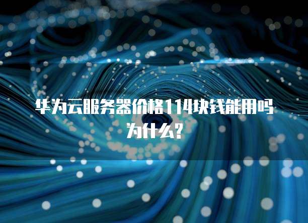 华为云服务器价格114块钱能用吗为什么?