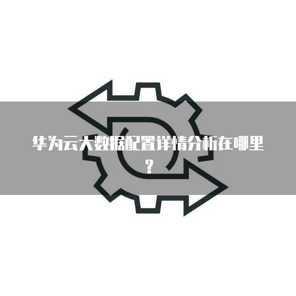 华为云大数据配置详情分析在哪里?