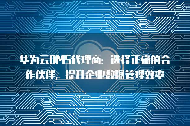 华为云DMS代理商:选择正确的合作伙伴,提升企业数据管理效率