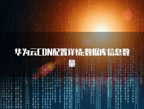 华为云CDN配置详情:数据库信息数量