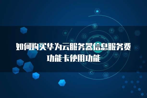 如何购买华为云服务器信息服务费功能卡使用功能