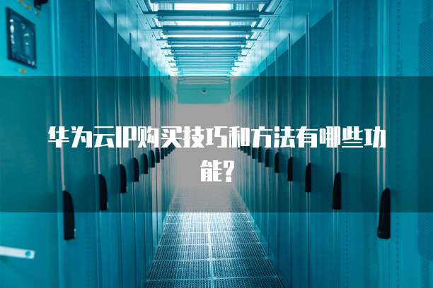 华为云IP购买技巧和方法有哪些功能?
