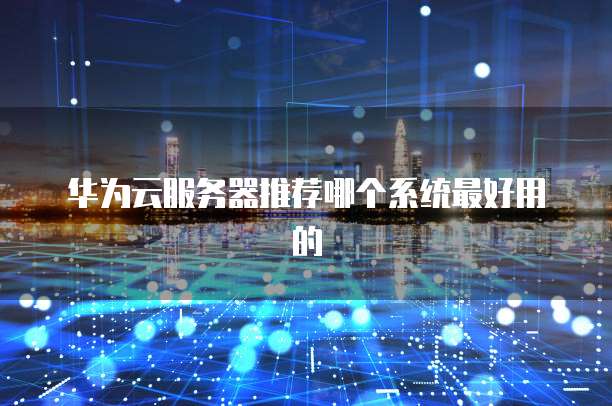 华为云服务器推荐哪个系统最好用的