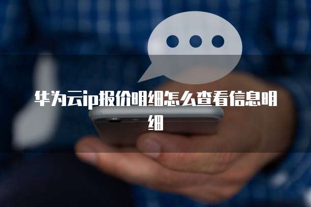华为云ip报价明细怎么查看信息明细