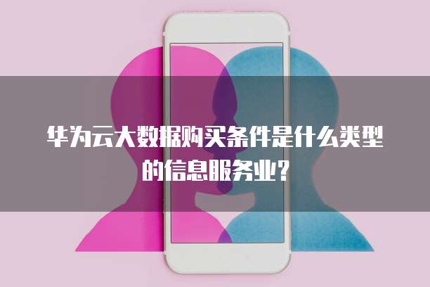 华为云大数据购买条件是什么类型的信息服务业?