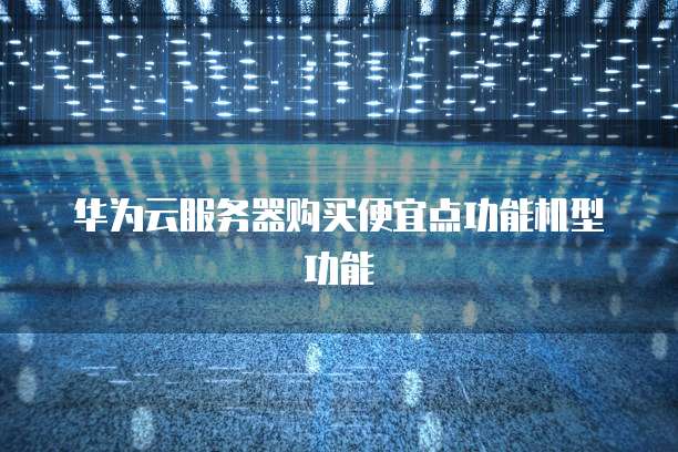 华为云服务器购买便宜点功能机型功能