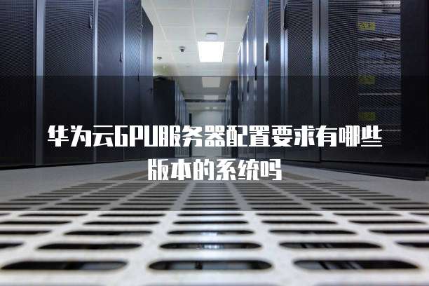 华为云GPU服务器配置要求有哪些版本的系统吗