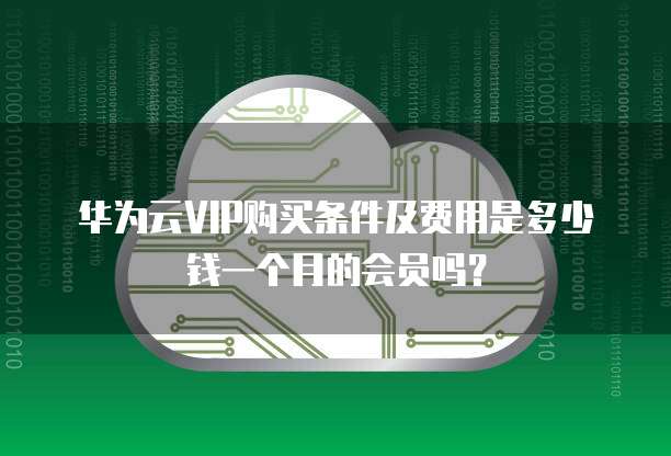 华为云VIP购买条件及费用是多少钱一个月的会员吗?