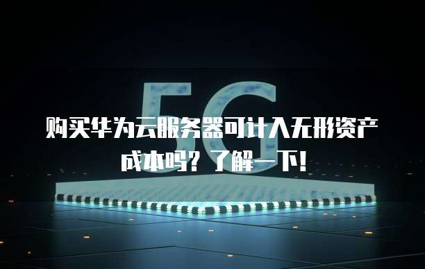 购买华为云服务器可计入无形资产成本吗?了解一下!